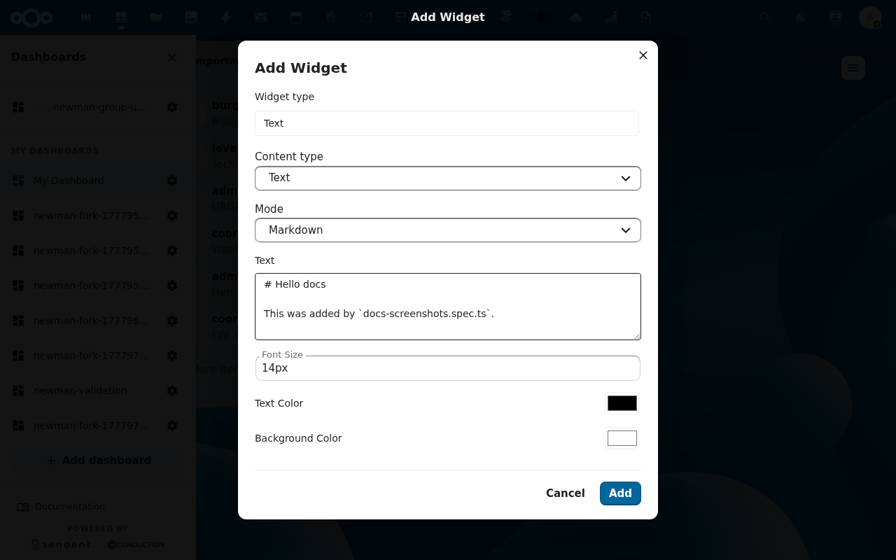 Per-type configuration form